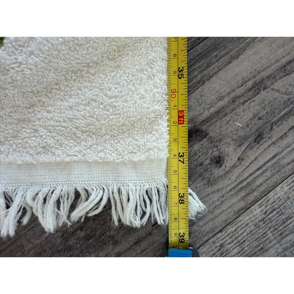 Vintage Cannon Pink Floral Bath Towel With Fringe Cottage Grannycore